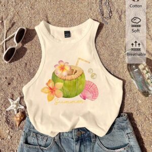 Camiseta sin mangas con slogam
