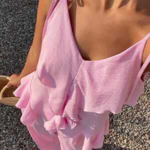 Set de pantalón y blusa de volantes