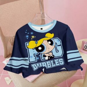 Camiseta corta over size de dibujos