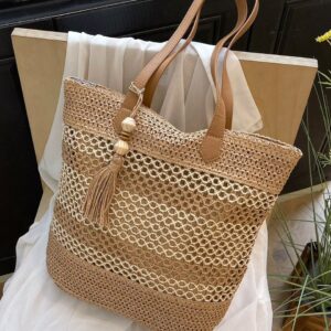 Bolso de malla y paja
