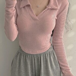 Jersey de mangas largas y escote en V